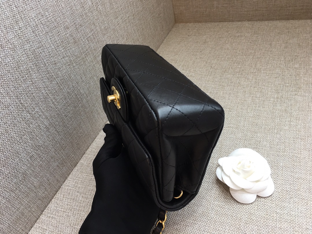 Small Classic Flap Lambskin Bag A01116 Black/Gold